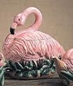 Gorgeous PINK FLAMINGO Tropical Flair Ceramic Cookie Jar