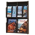 Expose Adj Magazine/Pamphlet 4-Pocket Display, 20w x 2-1/2d x 26-1/4h, Mahogany