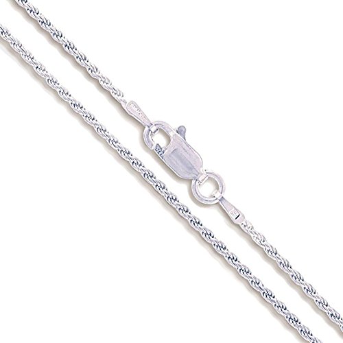 Sterling Silver Diamond-Cut Rope Chain 1.4mm Solid 925 Italy New Necklace