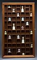 Wall Mount 68 Collector Thimble Cabinet with Glass Case