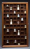 Wall Mount 68 Collector Thimble Cabinet with Glass Case