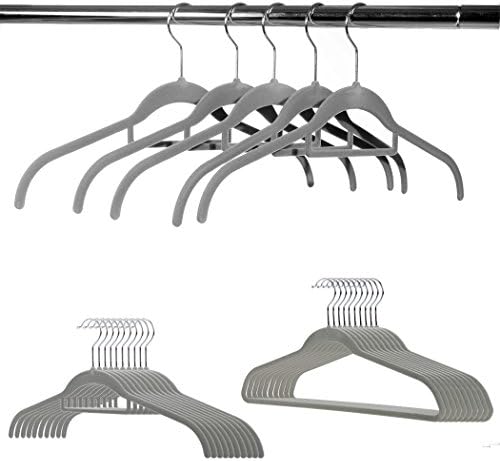 50 Pack Clothes Hangers Velvet Ultra Thin Hanger Clothes Hanger Gray