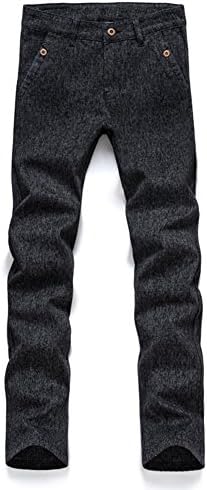 Pexs Men's Premium Casual Zip Fly Long Slim Fit Cotton Fall Pants 31 Black Grey