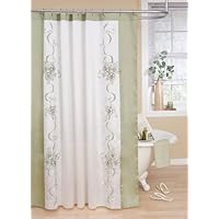 Homewear Hibiscus Home 70 by 72-Inch Shower Curtain, Sage Green