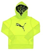 Puma Youth Big Boys Big Cat Hoodie (Large (14-16), Acid Yellow)
