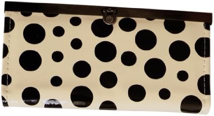 Retro Ivory and Black Polka Dot Print Wallet/Clutch/Handbag with Multiple Pockets