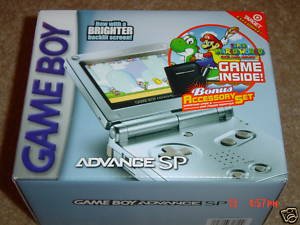 GAMEBOY ADVANCE SP PERAL BLUE SUPER MARIO WORLD 2 BUNDLE