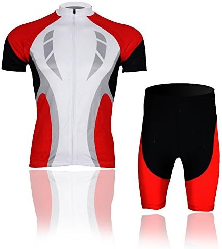 PianPian Outdoor Sports Men's Short Sleeve Cycling Jersey 3D Padded Short Set XL