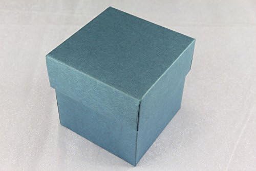 3"x3" Square Cube Favor Box with Lid,Wedding Bridal Supplies Baby Shower Party Decorative Boxes For Gifts Party Boxes 50Pcs (Blue)