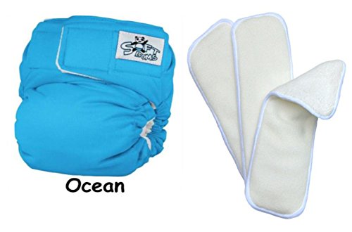 SoftBums Echo Shell One Size Adjustable Diaper Newborn Set (Ocean)