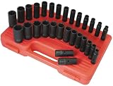 Sunex 5153DD 29 Piece 1/2-Inch Drive Fractional Metric Deep Master Impact Socket Set
