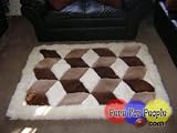 100% Peruvian Alpaca Fur Rug, Three-Dimensional 44''x59''
