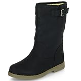 Damen halbschaft Winterstiefeln mit Blockabsatz MQ1168