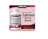 Kirkland Signature Calcium Citrate 500mg , 500 Tablets (250 Tables x 2) with Vitamin D3, Magnesium & Zinc