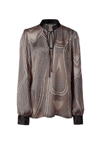 APART Damen Bluse Bedruckte Satin-Bluse, 894323, Gr. 34, Beige (taupe-granit-skin) Preisvergleich