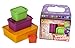 Laptop Lunches Bento-Ware Garden Buddies Lunchbox Containers with Leak-proof Lids, Lime/Yellow/Orange/Magenta - Set of 4
