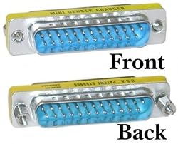 DB25 Male / DB25 Male, Serial Mini Gender Changer