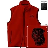 Polar Fleece Vest Red  K - 9 Team : Rottweiler Embroidery / Vector  Dog