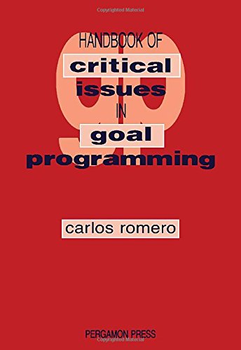 handbook of critical issues in goal programming