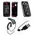 LG Voyager VX10000 - Premium Black on Hot Pink Stars Design Snap-On Cover Hard Case Cell Phone Protector + Crystal Clear LCD Screen Protector + Rapid Car Charger + USB Data Charge Sync Cable for LG Voyager VX10000