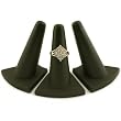 3 Black Rubber Ring Finger Jewelry Showcase Display Stands