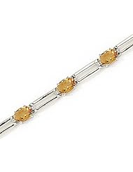 14kt Yellow Gold Oval Citrine and Diamond Bracelet