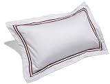 Pinzon Hotel Satin Stitch 400-Thread-Count Sateen Boudoir Pillow, Bordeaux