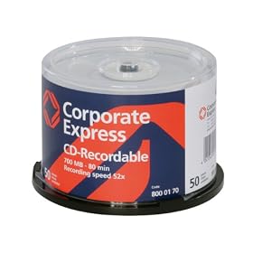 CE CD recordable disk with 80 minute, 700mb capacity, PACK of 50
