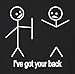 Panoware Men's I've Got Your Back Funny Stick Figure T-Shirt Black M