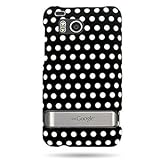 Hard Snap-on Shield RUBBERIZED With WHITE BLACK DOTS POLKA Design Faceplate ....