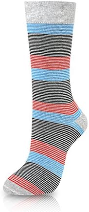 Fashion Mic Mens Cotton Blended Dress Socks 6 Pair Bundle Multiple Styles (10-13, stripe attack)