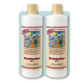 (2PK) Arizona Sun Moisturizer SPF 3 - 16 oz -Natural Aloe Vera and Other Plants and Cacti from the Desert Provide Soothing Moisture for Dry Skin - Oil Free - Face and Body Lotion