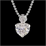 1 Carat Sterling Silver CZ Heart Pendant