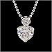 1 Carat Sterling Silver CZ Heart Pendant