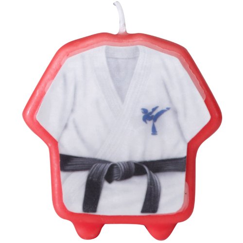 Black Belt Printed Molded Candle Birthday Party Cake Decoration