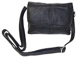 Martha Ladies Leather Cross Body Bag - Black