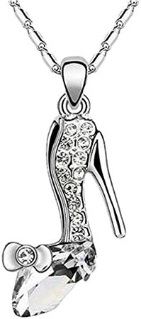 TIDOO Jewelry Womens Fashion Eternal Love Swarovski Elements Clear Crystal Heels Pendant Charm Necklace 18K Gold / Platinum Plated Best Gift For Girl Friend Wedding Party Valentine's Mothers Day And Christmas