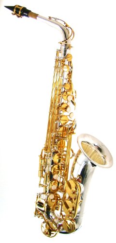 Noteworthy Silver Plated Alto Saxophone With Brass Lacquered Keys