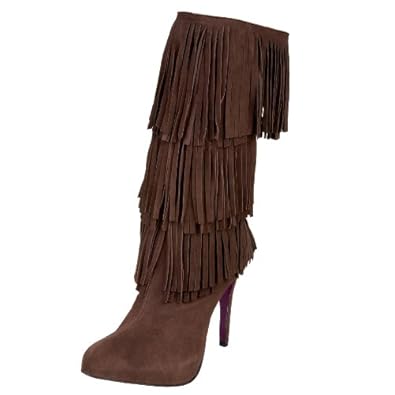 Sergio Zelcer Women's Craft Knee High Heel Fringe Boot