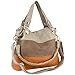 MG Collection Ece Tri-Tone Hobo Handbag, Beige, One Size