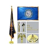 South Dakota 4ft x 6ft Flag telescoping Flagpole Base and Tassel