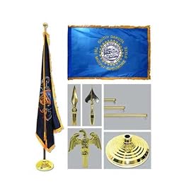 South Dakota 4ft x 6ft Flag telescoping Flagpole Base and Tassel