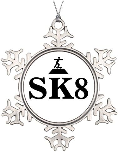 Xmas Trees Decorated SK8 Snowflake Snowflake Ornament