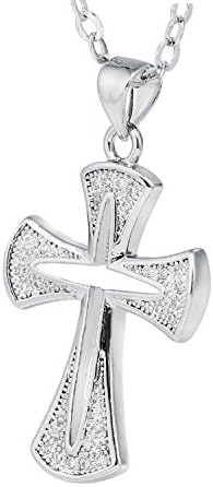 ISMELL Cubic Zircon Hollow-out Cross Necklace Thanksgiving Day Gift
