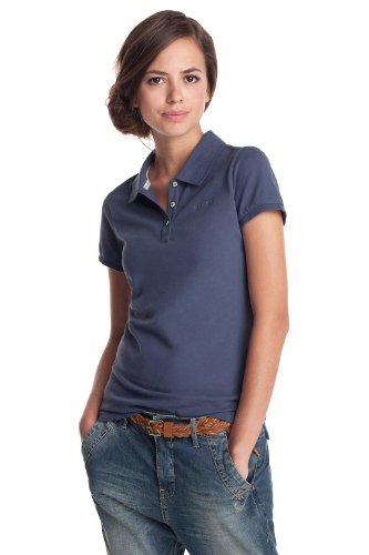 ESPRIT Damen Poloshirt, E21685, Gr. 40 (L), Blau (water blue 430) Preisvergleich