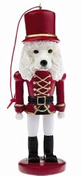 White Poodle Soldier Christmas Tree Ornament