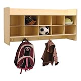 display Wall-Mount Wooden Coat Rack - Assembled