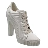 Sergio Rossi for PUMA SR A02320-MTEZ12-9005-440 White Satin High Heel Sneakers