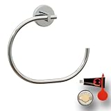 Nie wieder bohren RD207 Roond Handtuchring, Messing hochglanzverchromt inklusive nie wieder bohren. - Befestigungstechnik