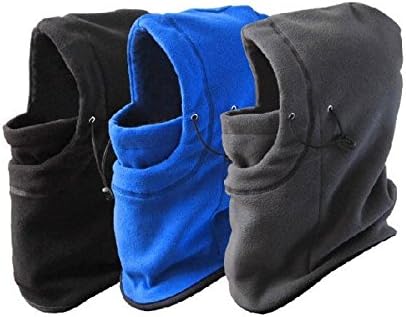 Viout® 13" X 14.97" Winter Snowboard Bicycle Motorcycle Thermal Fleece Neck Hat Warm Helmet Windproof Winter Ski Full Face Mask Cover Cap Balaclava, Winter Face Hat Fleece Hood Ski Mask Equipment for Man and Woman(black & Grey & Blue)